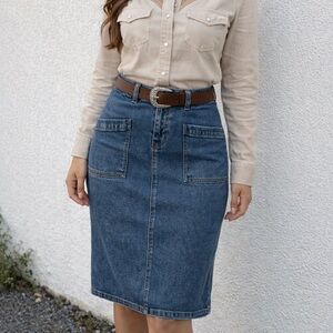 Universal Thread Blue Denim Pencil Skirt